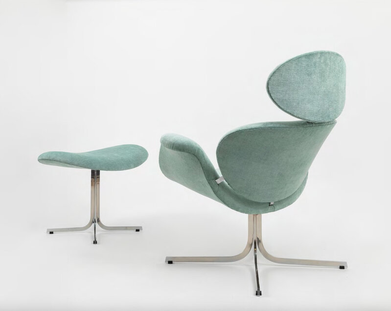 Pierre Paulin (1927-2009), ‘F 551’, 1959, Design/Decorative Art, Light green upholstered beechwood shell, polished aluminium base, Galerie kreo