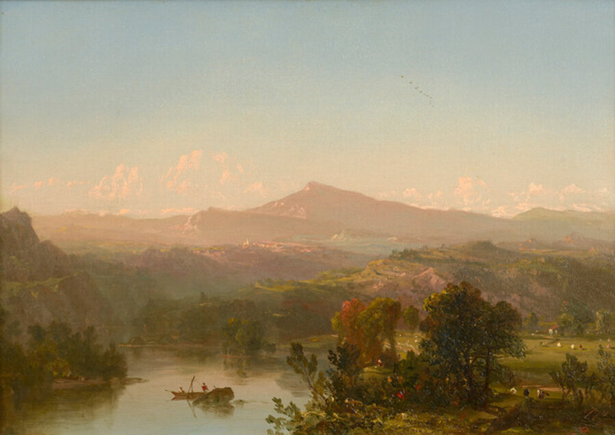 River View with Mountains, 1854