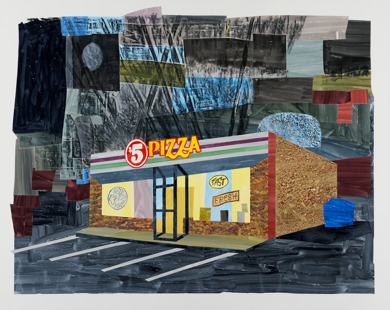 Carolyn Swiszcz, ‘$5 Pizza, South St. Paul’, 2017, Drawing, Collage or other Work on Paper, Watercolor Monoprint, Highpoint Editions
