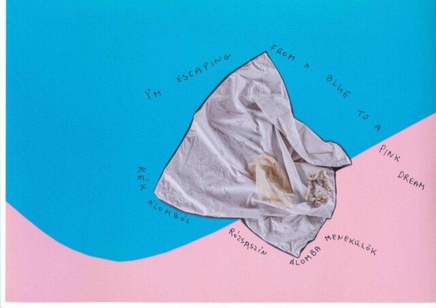 I'm escaping from a blue to a pink dream