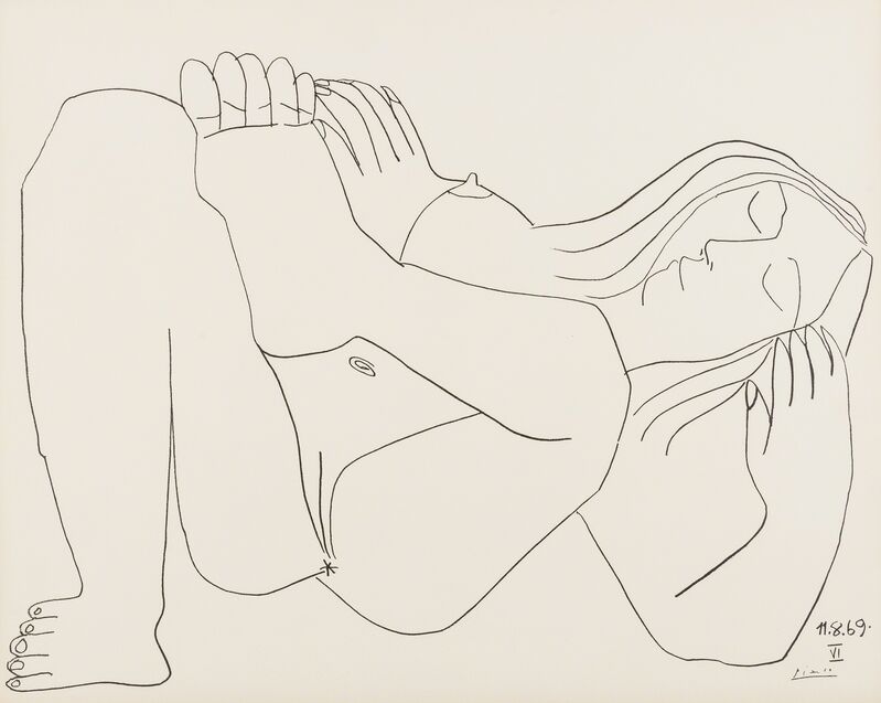 Pablo Picasso, ‘Femme Nue, nos. 11.8.69, nos. I & VI’, 1969, Print, Two lithographs, Forum Auctions