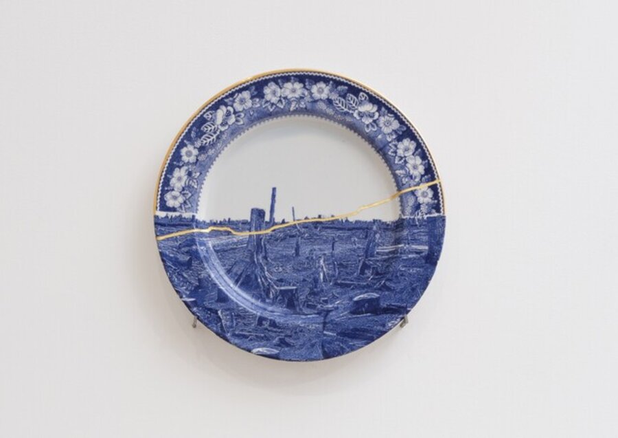 Cumbrian Blue(s), New American Scenery, The Sleep of Reason, Wood Cuts (After Spode's Woodland/Wild Rose) 2