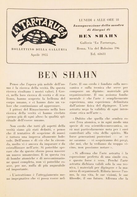 Ben Shahn, ‘Bollettino’