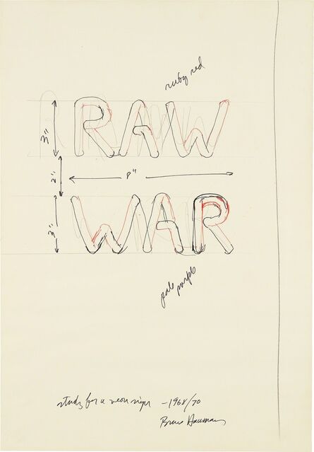 Bruce Nauman, ‘RAW/WAR’, 1968-1970