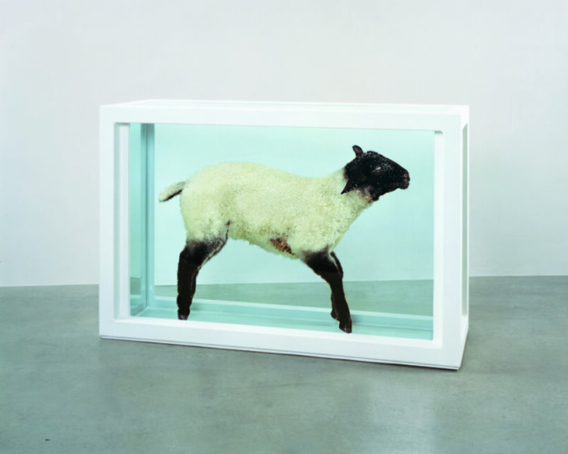 Damien Hirst, ‘Away from the Flock’, 1994, Mixed Media, Steel, glass, formaldehyde solution and lamb, The Broad