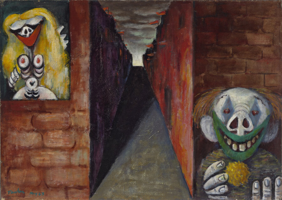 Image of modern evil: Woman and clown