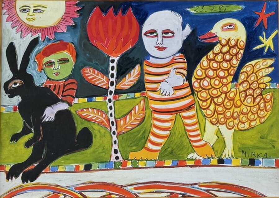 Figures with Bright Sun