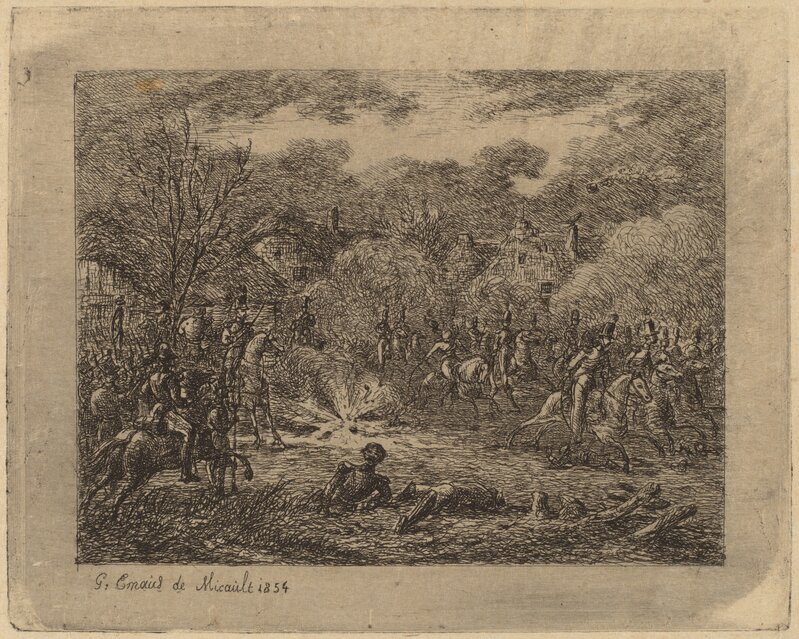 Gerhardus Emaus de Micault, ‘Explosion of a Grenade (L'Explosion d'une grenade)’, 1854, Print, Etching, National Gallery of Art, Washington, D.C.