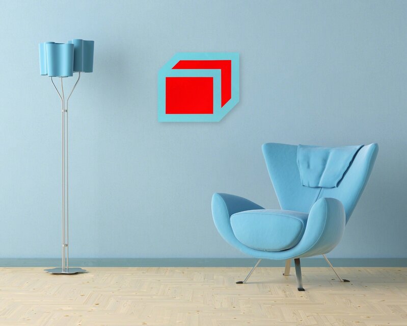 Brent Hallard, ‘Gong (Red, Blue) (Abstract painting)’, 2016, Painting, Acrylic on honeycomb aluminum, IdeelArt