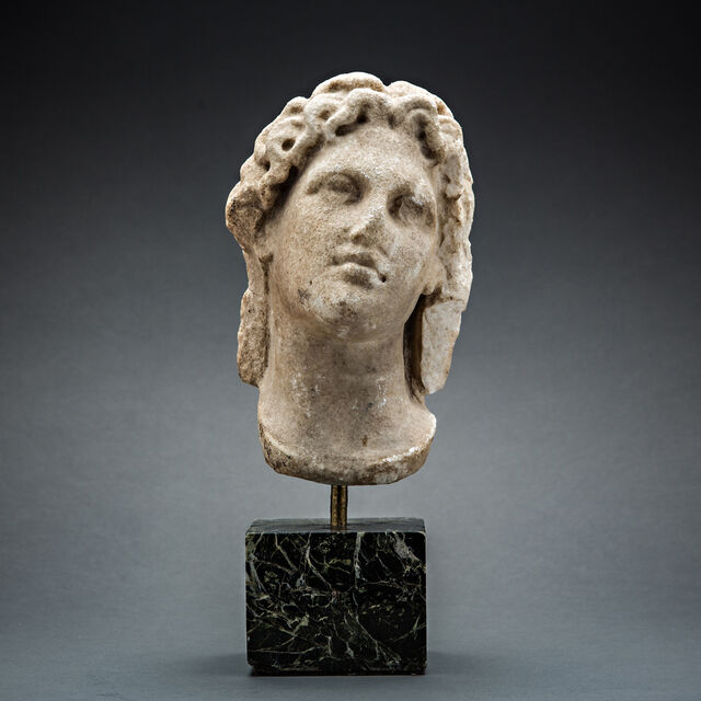 Unknown Greek | Hellenistic Marble Head of Alexander the Great (323 BCE-31 BCE) | Available for Sale | Artsy