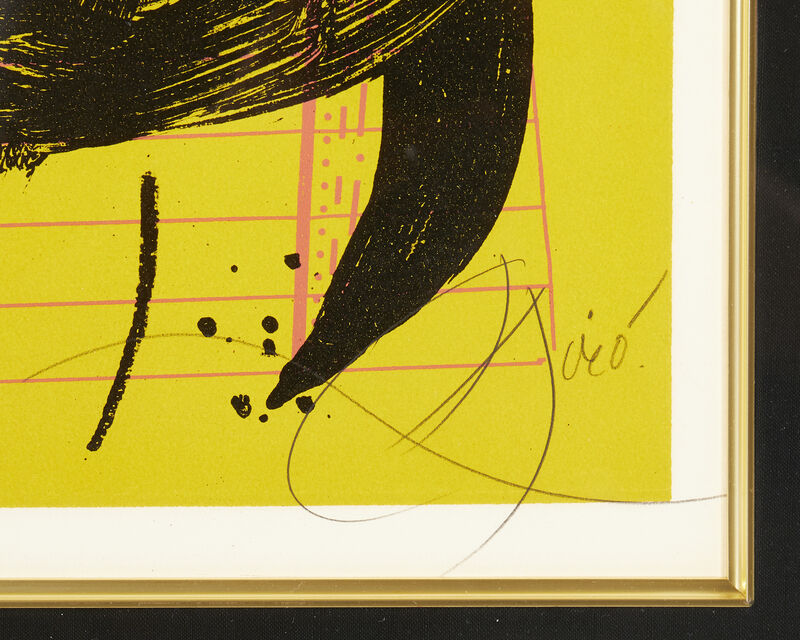 Joan Miró, ‘Delire Du Couturier Jaune’, Print, Color lithograph on paper under Plexiglas, Maeght, prntr., John Moran Auctioneers
