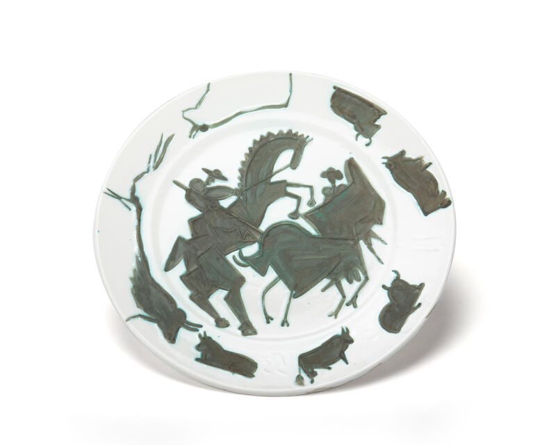 Pablo Picasso, ‘Corrida’, 1953, Design/Decorative Art, White earthenware charger with black oxide and light green engobe, John Moran Auctioneers