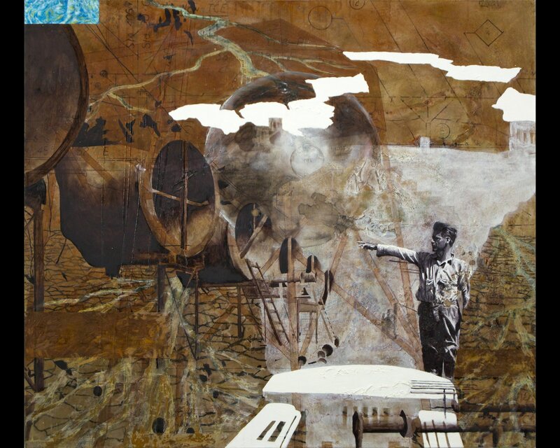 Andrew Dines, ‘Hatfield’, 2015, Mixed Media, Oil, acrylic, aluminum leaf, charcoal, pastel, ballpoint ink, graphite, and rust on canvas, Academy Art Museum