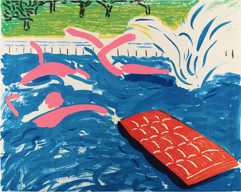 David Hockney, ‘Afternoon Swimming (T.G. 266, M.C.A.T. 233, W.G. 87)’, 1979, Print, Lithograph in colours, on Arches Cover mould-made paper, the full sheet., Phillips