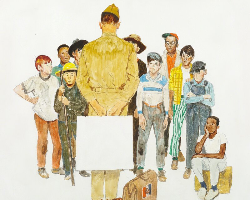 Norman Rockwell, ‘Boypower Manpower’, ca. 1971, Painting, Oil on artist's panel,  M.S. Rau