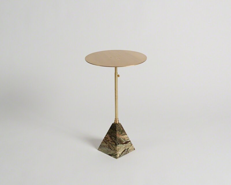 Ben Erickson, ‘Cocktail Table with Telescopic Post’, 2016, Design/Decorative Art, Blackened brass, mirror polished brass, marble, Maison Gerard