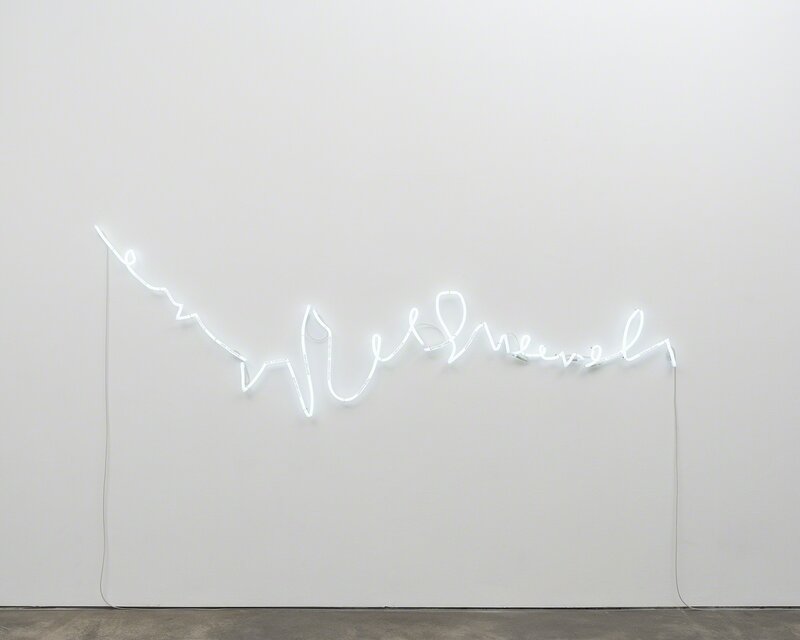 Astrid Klein, ‘Untitled (insensible perceptions)’, 1998-2012, Mixed Media, Neon sculpture: neon tubes imprinted with text, Sprüth Magers