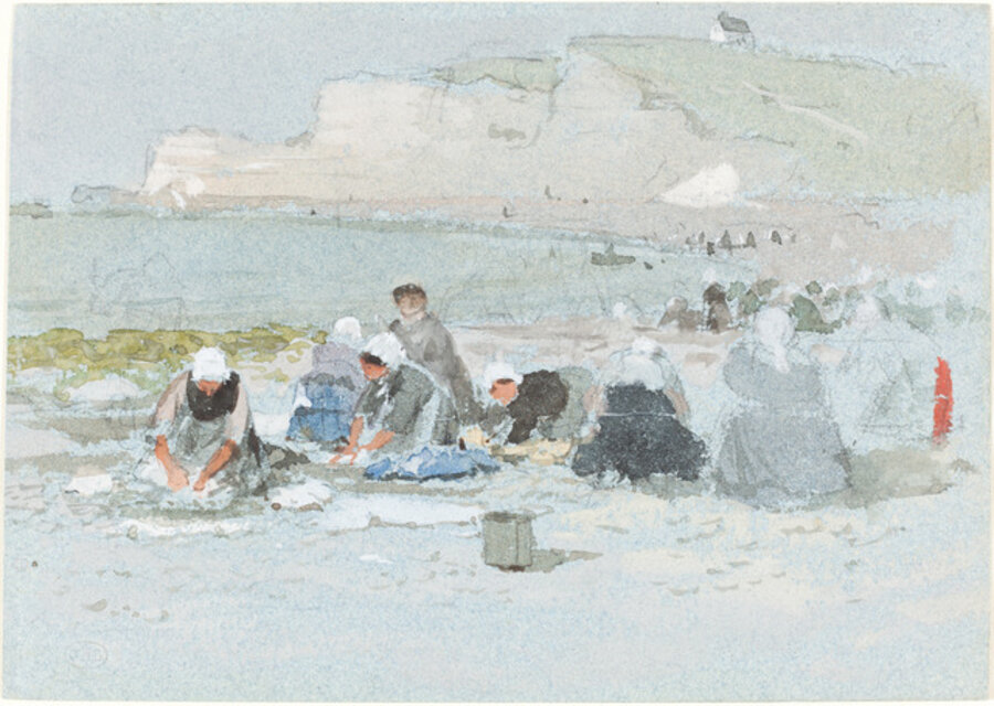 Washerwomen on the Beach at Etretat