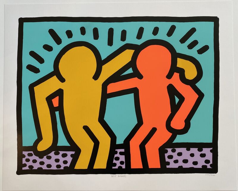 Keith Haring, ‘Best Buddies’, 1990, Print, Screenprint in colors, on wove paper, with full margins., Fine Art Mia
