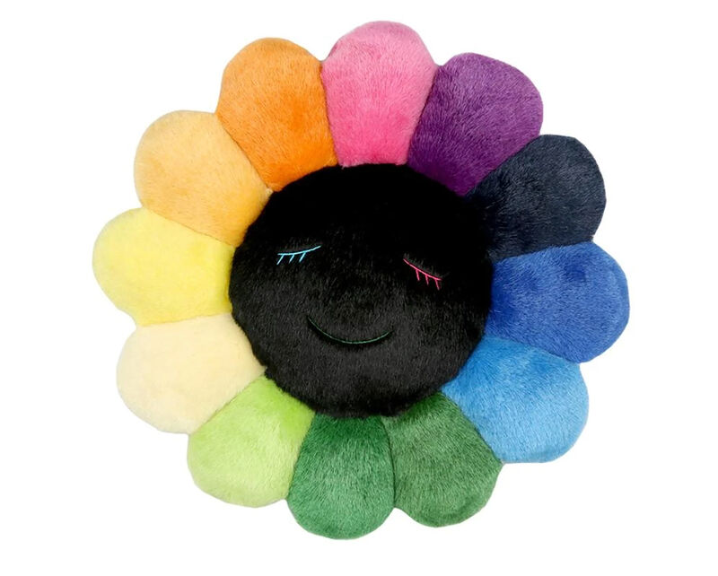 Takashi Murakami, ‘'Flowers' (rainbow/black) Plush Cushion’, 2020, Ephemera or Merchandise, Plush decorative cushion/pillow., Signari Gallery