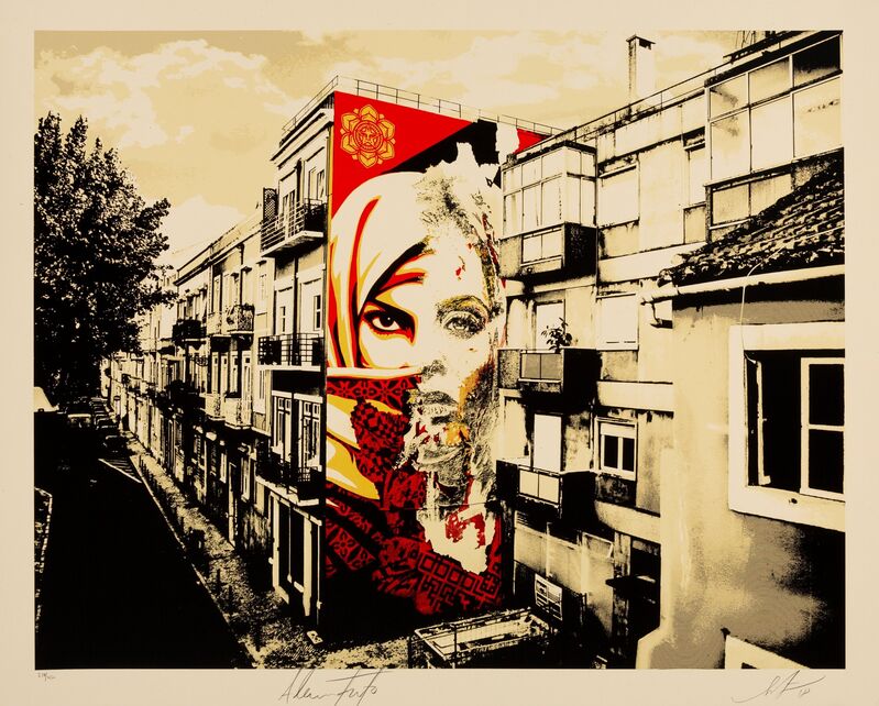 Shepard Fairey, ‘Universal Personhood Lisbon’, 2018, Print, Screenprint in colors on speckled cream paper, Heritage Auctions