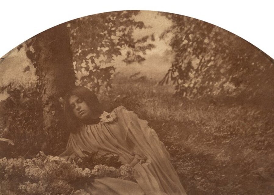 Symbolist Study of Sleeping Woman in Woods