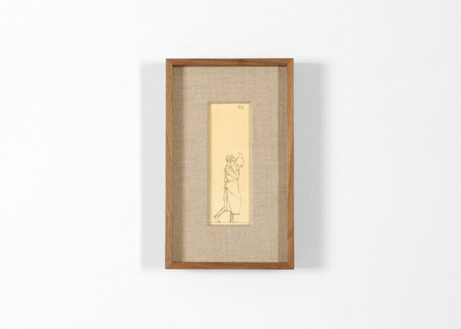 Figure Holding up a Bottle, Drawing Made While Crossing the Sahara
