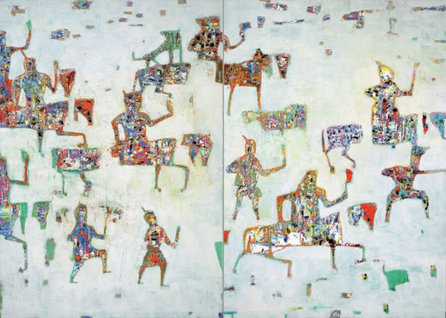 Spring Snow Hunt (Diptych)