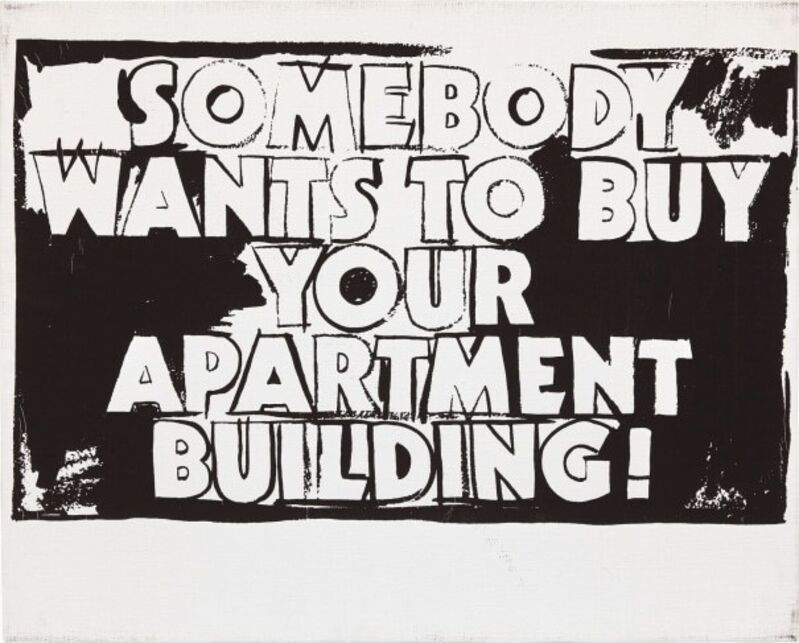 Andy Warhol, ‘Somebody Wants to Buy your Apartment Building! (Positive)’, 1985, Print, Silkscreen inks on synthetic polymer paint on canvas, Gallery Red