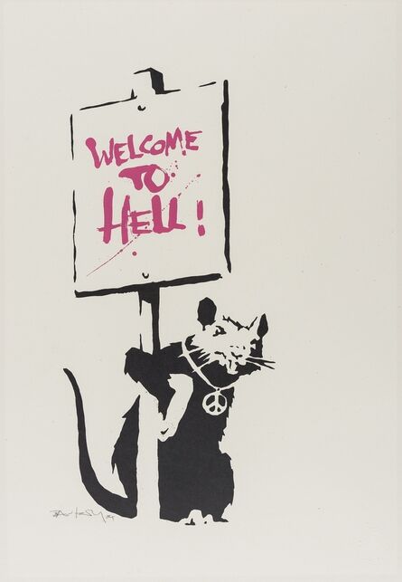 Banksy, ‘Welcome to Hell (Signed)’, 2004