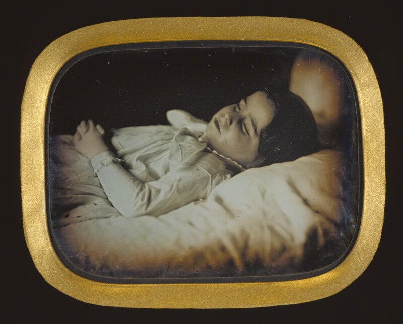 Carl Durheim, ‘Postmortem of a Child’, ca. 1852, Photography, Daguerreotype, hand-colored, J. Paul Getty Museum