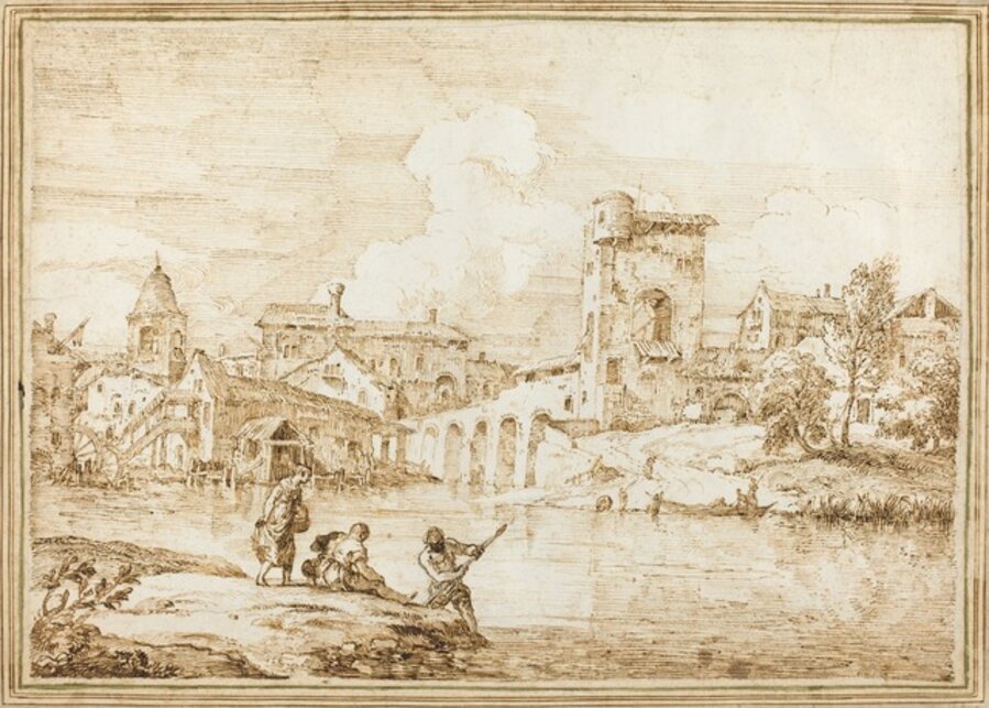 A Fortified Village along a River