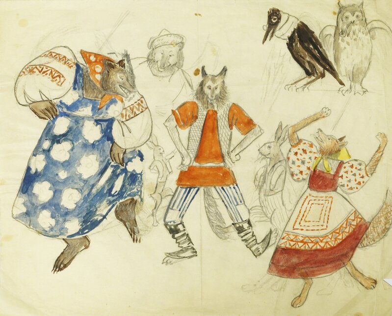 Marie Vorobieff Marevna, ‘'La nuit de Noch [sic] dans la foret'’, Drawing, Collage or other Work on Paper, Roseberys