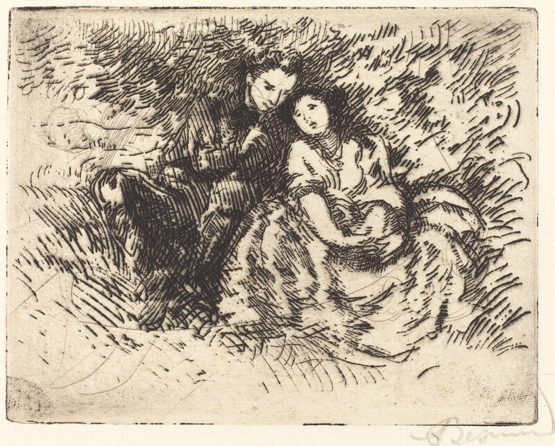 Albert Besnard, ‘Amorous Conversation (Conversation amoreuse)’, 1913, Print, Etching in black on laid paper, National Gallery of Art, Washington, D.C.