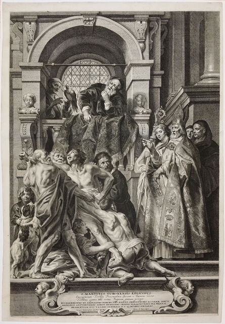 Pieter de Jode I, ‘St. Martin, Bishop of Tours, Healing the Possessed Servant of the Prefect (after JACOB JORDAENS)’, not dated