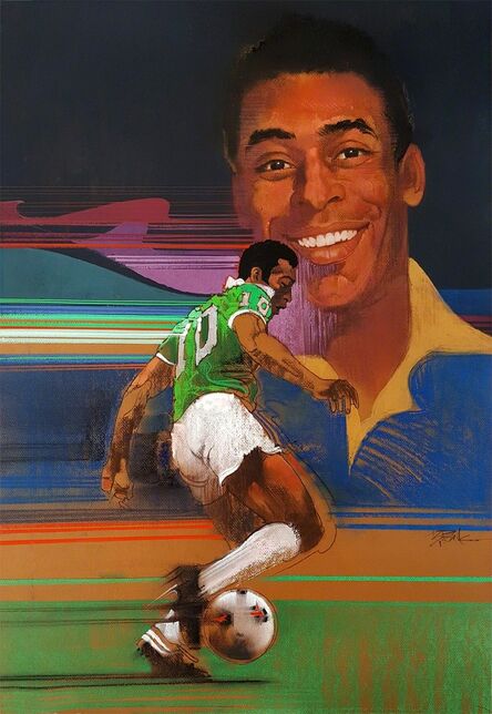 Bob Peak, ‘Pelé   Brazilian,  footballer, Soccer Star, Illustration.’, ca. 1983