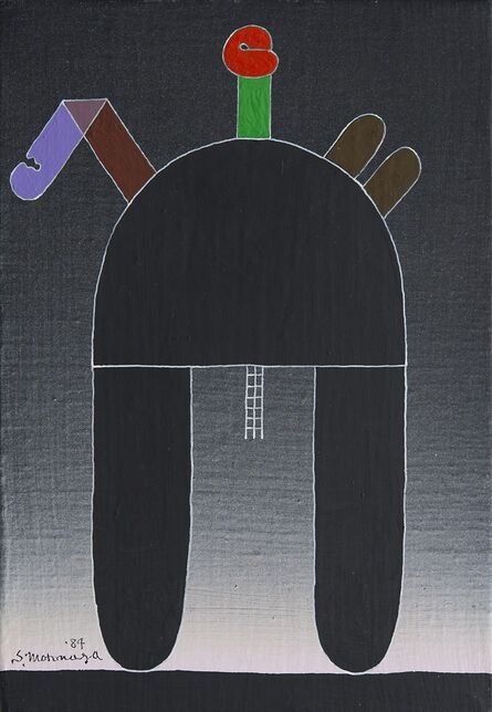 Sadamasa Motonaga, ‘Black half circle and Shapes ’, 1984