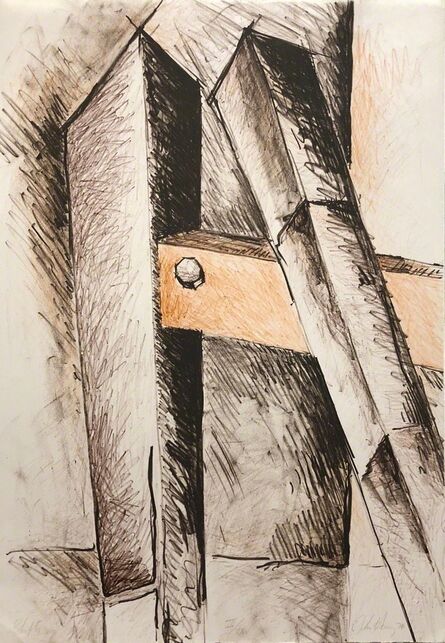 John Henry, ‘Lithograph "Shafts" Abstract Sculpture Drawing by John Henry Ed. 25’, 1970-1979