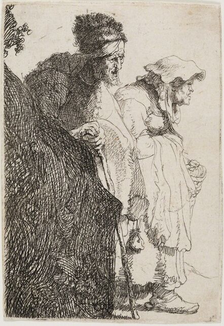 Rembrandt van Rijn, ‘Beggar Man and Woman Behind a Bank’, ca. 1630