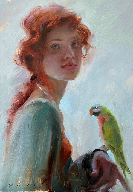Suchitra Bhosle, ‘Girl with Parrot’, 2023