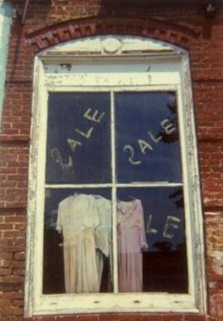 William Christenberry, ‘Window with Sale Dresses, Uniontown, Alabama’, 1974
