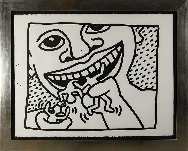 Keith Haring, ‘Untitled, 1982 (Cannibal)’, 1982, Painting, Sumi ink on paper; signed and dated 'SEPT. 21 - 82 + K.Haring' on verso, Martin Lawrence Galleries