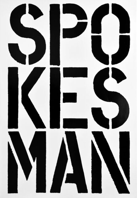 Christopher Wool, ‘SPOKESMAN, page from the Black Book’, 1989