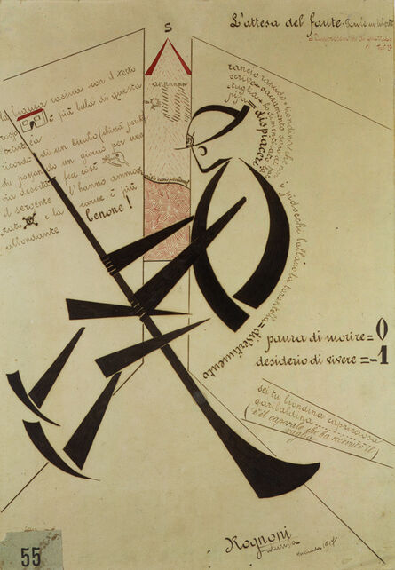 Angelo Rognoni, ‘L'attesa del fante (Waiting Sentinel)’, 1917