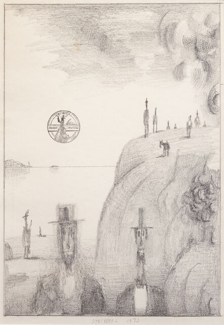 Saul Steinberg, ‘Figures at Seaside’, 1973