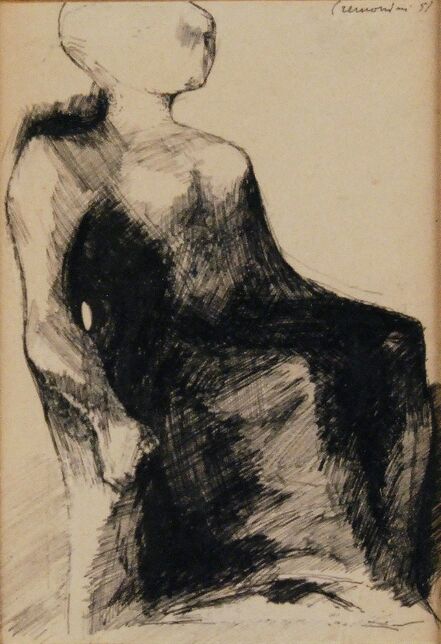 Leonardo Cremonini, ‘Seated Figure’, 1957