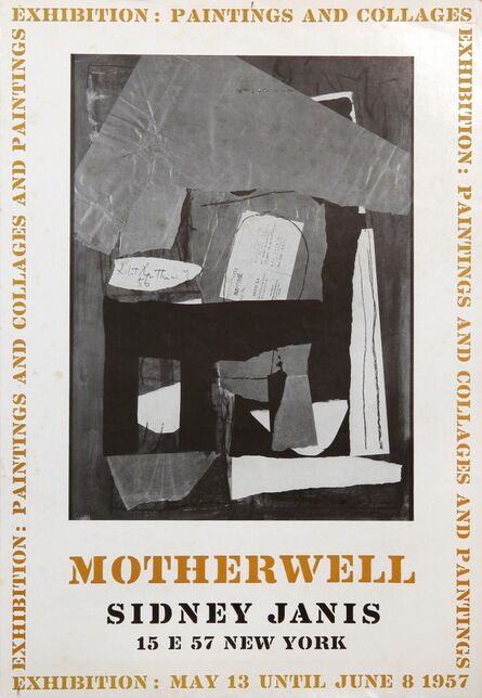 Robert Motherwell, ‘Exhibition: Paints and Collages at Sidney Janis’, 1957