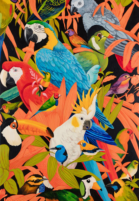 Sunhee Lim, ‘Blue, Red, and White Parrots’, 2019