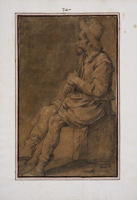 Peter Paul Rubens, ‘Seated shepherd holding a crook’, 1650