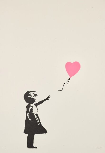 Banksy, ‘Girl With Balloon (Dark Pink AP)’, 2004